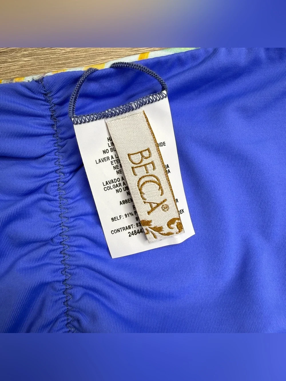 Becca Blue Under The Sea Reversible Hipter Bikini Bottom Size L NWOT